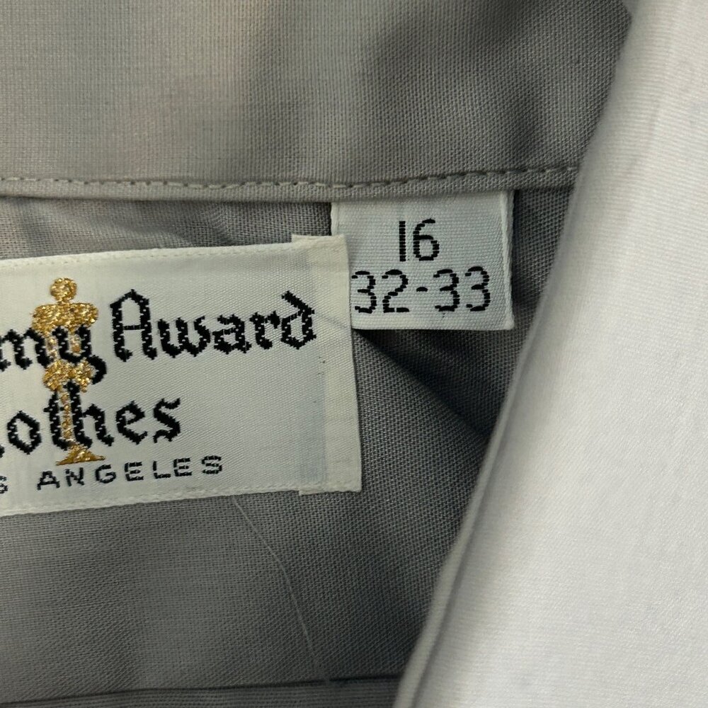 Academy Awards Clothing Vintage 90s Gray Dress Shirt Size 16 32-33 - Picture 4 of 7